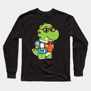 Nerd Dinosaur Long Sleeve T-Shirt